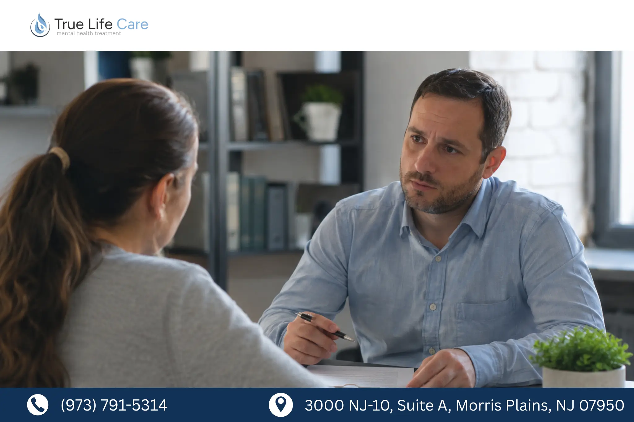Therapist consulting with a client.